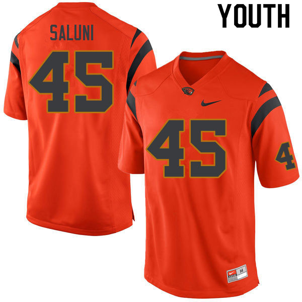 Youth #45 Semisi Saluni Oregon State Beavers College Football Jerseys Sale-Orange